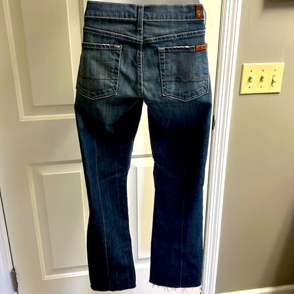 7 for all of Mankind Distressed and Frayed Boycut Button Fly Jeans- Size 27 - Picture 5 of 16